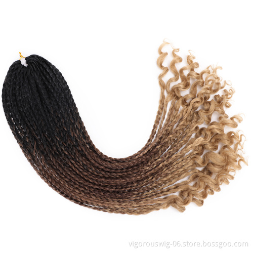 Vigorous 24 Inches11Color Ombre Braiding Hair Faux Locs Crochet Braids Soft Natural Soft Synthetic Hair Extension Goddess Locks